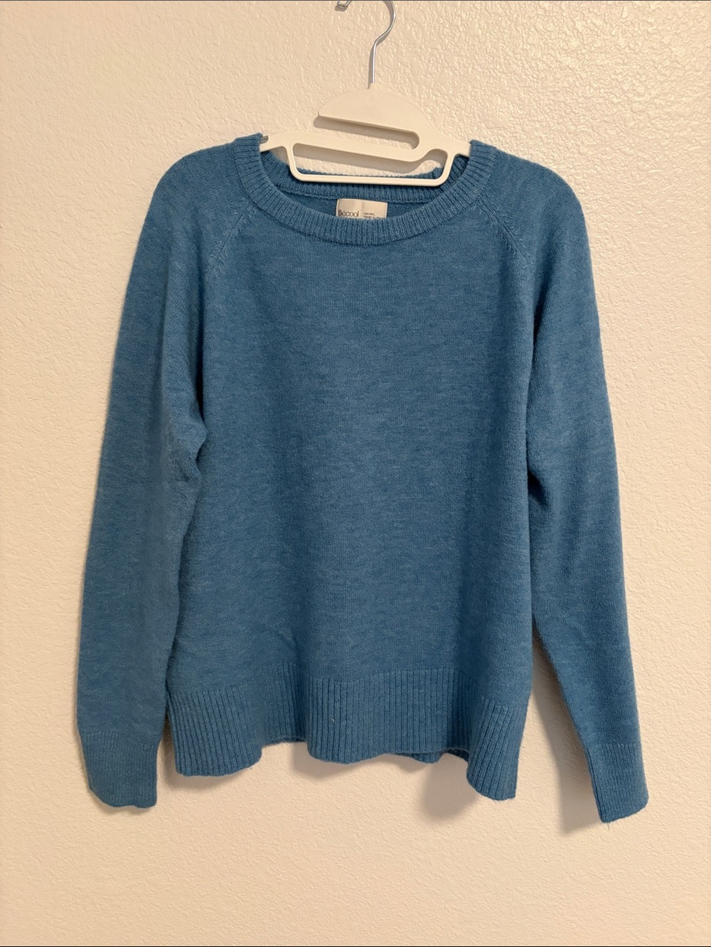 Soft Blue Crewneck Sweater - Lightweight Everyday Knit